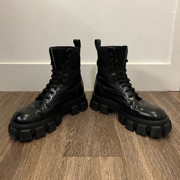 PRADA Monolith Leather and Re-Nylon Boots - 💯 AUTHENTIC - SZ 9 - Picture 2 of 15